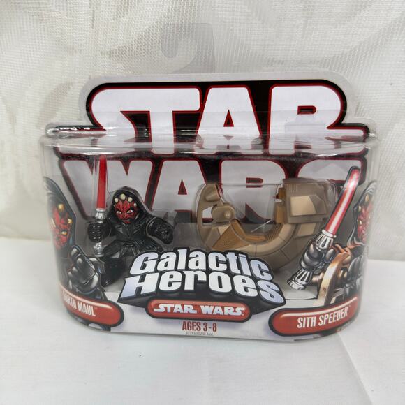 Star Wars Galactic Heroes Darth Maul W/ Sith Speeder Figure Set Hasbro - Picture 10 of 10